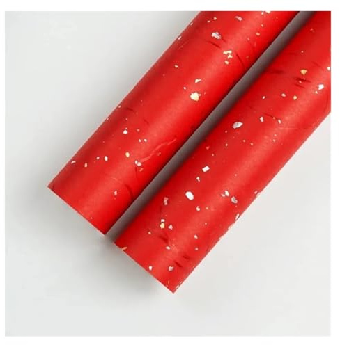 Presentpapper rulle presentpappersset med blommönster – 6 färgalternativ, gnistrande guld- och silverpartiklar, vattentät, perfekt för gör-det-själv pysselförpackningar (05 röda, 10 st pcak)