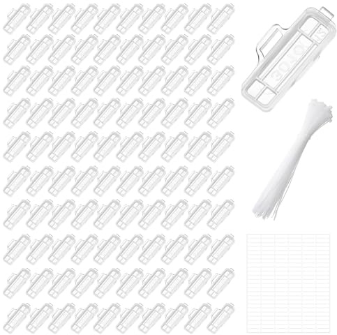 100 PCS Cable Labelling Clips, Cable Labels Labelling Identification Box Lable Ties Box Tags for Label Management and Identification