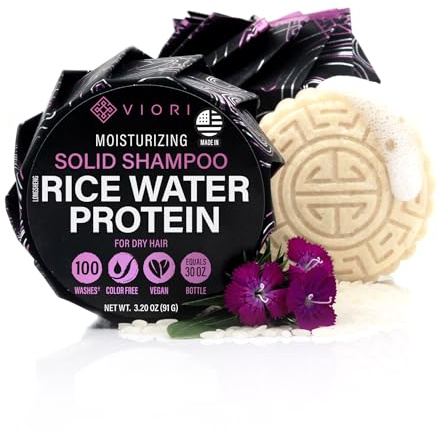 Viori Terrace Garden Shampoo Bar Made with Rice Water - Handcrafted All Natural Shampoo Bars - Sulfate Free
