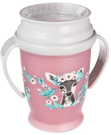 LOVI Cup 360° Drink Master, 9 månader+, Lär dig att dricka ur ett glas, Innovativt förslutningssystem, Antimikrobiellt munstycke, 250 ml, Kollektion Wild Soul, Rosa