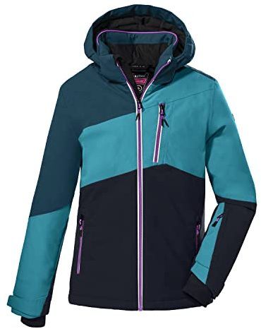 Killtec Mädchen Ksw 166 Grls Jckt Skijacke/ Funktionsjacke Mit Abzippbarer Kapuze Und Schneefang, Dunkel Türkis, 140 EU