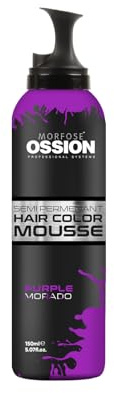 Morfose OSSION Haarmouse 150ml – Semipermanente Haarfarbe – Pflegender Farbschaum für kreative Looks (Lila)