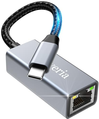 Adattatore da USB C a Ethernet, adattatore di rete Oliveria da USB C a RJ45 Gigabit Ethernet, per iPhone 15 Pro, iPad Pro/Air, MacBook Pro/MacBook Air M1 M2, Galaxy S23, Surface Book, Dell XPS ecc.