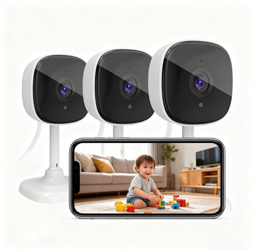 AMOROM Indoor Camera for Home Security1080P WiFi Security Camera for Baby MonitorPrivacy Mode2-Way TalkNight VisionMotion DetectionCloud&SD Card StorageAlexa&Google Home Compatible (Wired) AM-C1-03