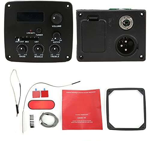 Kit Pickup per Chitarra Pickup per Chitarra Pickup per Chitarra Pickup Piezoelettrico Accordatore Elettronico Tavolo da Gioco Parti per Chitarra T65 Nero