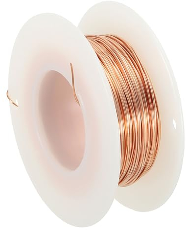 PATIKIL 0,5mm x 98 Piedi Filo di Allenamento per Bonsai, Steli di Filo Floreale 99,9% Filo di Rame Puro, Rame, 1pz