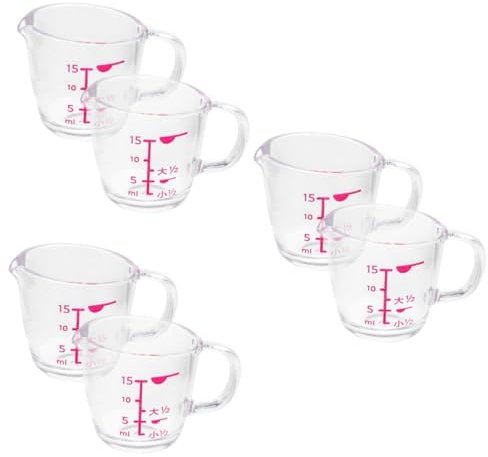 Amosfun 6 Pièces Tasse à Mesurer Graduée Tasses à Mesurer Réglables Gobelet Petite Contenance Tasse De Balance De Cuisine Gobelet Doseur De Poudre De Farine Récipient Transparent Comme