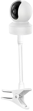 QINGZY Soporte de Cámara para Bebé, Clip Ajustable Compatible con HelloBaby HB65 HB6550 HB6558 HB66 HB248, Brazo Flexible 360°, Fácil de Instalar en Cuna, Estantería, No Requiere Herramientas