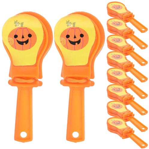 Gatuida 10pcs Halloween Pumpkin Head Hand Clappers Loud Noise Makers Festival Party Noisemaker for Halloween Games and Celebration Supplies