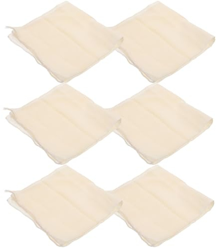 MAGICLULU 6 Piezas de Paño Colador de Algodón 100% Puro, Muselina para Tofu y Queso, Tela Filtrante Fina Reutilizable 40x40 Cm, Paños Prácticos para Cocina y Repostería en Hogar