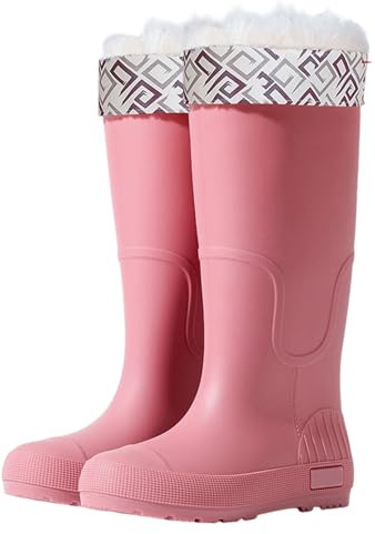 Genérico Botas De Agua Mujer Caña Alta, Botas De Goma Mujer, Talla Grande Ligero Antideslizante Suela Gruesa Galochas Casual Moda Cómodo Monocromo Holgados Botas Adecuado Para Días Lluviosos