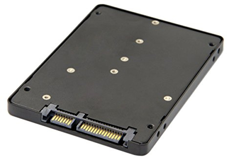 JSER B+M Clé Socket 2 M.2 NGFF (SATA) SSD vers 2.5 SATA Adaptateur Carte Adaptateur avec Boîtier en Métal Noir