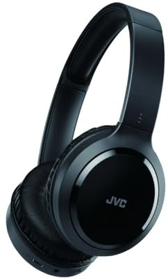JVC S80BT Bluetooth Wireless Over Ear Headphones Foldable Around Ear Premium Headphones with Active Noise Cancelling - Black