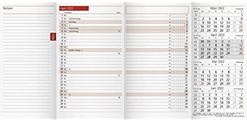 rido/idé 7040300002 fickkalender TM 12 ersättningskalendarium, 2 sidor = 1 månad, 87 x 153 mm, kartongkuvert, kalenderdarium 2022, plus utfällningsdel