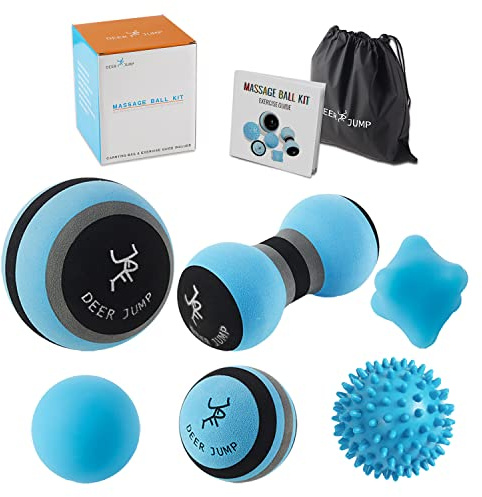 Massage Ball Kit for Myofascial Release, Trigger Point Therapy & Deep Tissue Massage– Set of 6 – Foam & Rubber Massage Balls for Muscle Recovery & Plantar Fasciitis Relief