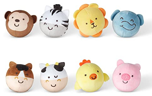 Melissa & Doug Rollables Safari and Farm Friends Infant and Toddler Toy 2-Pack