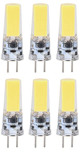 Haofy 6 STÜCKE GY6.35 Birne 5 W COB Glühbirne 500 Lm Silikon Deckenlampe Birne, für Pendelleuchte, Kronleuchter, Schreibtischleuchte, Akzentleuchten (Kaltes Weiß)