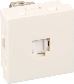 EUR'OHM Prise RJ45 cat 6A blanche 45x45 - Interrupteur et prise