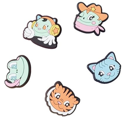 Crocs - Jibbitz Shoe Charm 5-pack | Personalize With Jibbitz for, Amuleto de zapatos Unisexo, Kawaii Cartoons,