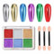 GZMAYUEN Nail Chrome Powder Nagel Pulver Mirror, 6 Farbe Silbrig Golden Blau Lila Grün Rot Nail Art Mirror Chrome Pigmentpulver