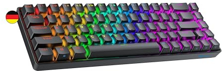 Ranked Master M65 HE 65% | Rapid Trigger Technologie | Magnetische Mechanische Gaming-Tastatur | 69 Tasten RGB LED für PC/Mac Gamer | QWERTZ Deutsches (Schwarz, Clear Switch)