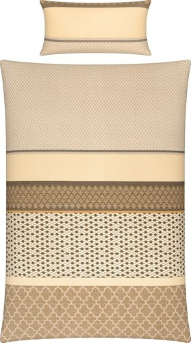 Erwin Müller Bettwäsche Edelflanell beige Größe 1x 135x200 cm + 1x 40x80 cm