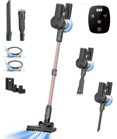Vexilar Aspirapolvere Senza Fili 50KPa/60 Minuti, Silenzioso Scopa Elettrica Senza Filo Potente e display a LED, Aspirapolvere Verticale Portatil per Tappeti/Pavimenti/Peli/Domestici
