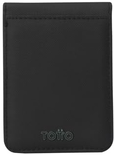 TOTTO - Cartera Tarjetero Hombre, Modelo Dual L, Medidas 7.5 x 10.5 x 1.5 cm, Billetera y Tarjeteros, 3 Cuerpos, con Sistema de Bloqueo RFID, Tamaño Grande, Cierre de Solapa Imantado, Color Negro
