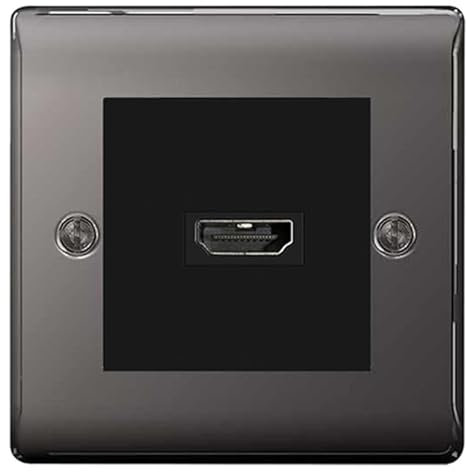BG Nexus Black Nickel HDMI Socket Black Insert EMHDMIB NBNEMS2