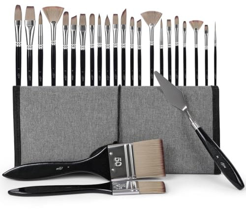 HOTUT Pinceles Pintura Acrilica Profesionales, 25 Pinceles Pintura Profesionales, Material de Arte para Amantes de la Pintura