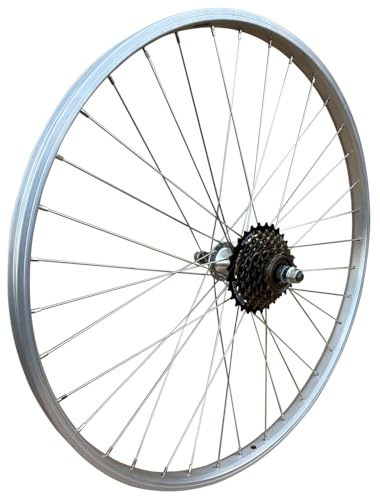Baldys 7 Speed 20 Silver Alloy Rear Sealed Bearing Bicycle Wheel
