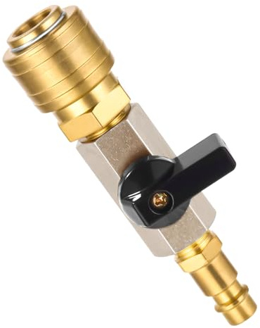 TIDEVAN 1/4 Zoll Druckluft Absperrhahn druckluft-Schnellwechselkupplung,1/4 Zoll Druckluftverteiler,Messing Druckluft Verteiler NW 7,2 Luftweiche Luftfüllventil mit Tülle 7,2 NW Kugelhahn Absperrhahn