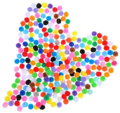 Ouligay 100 pompones pequeños de 2 cm para manualidades, mini pompones pequeños para manualidades, bolas de pompones esponjosas de 0.79 pulgadas surtidas para accesorios de decoración de arte