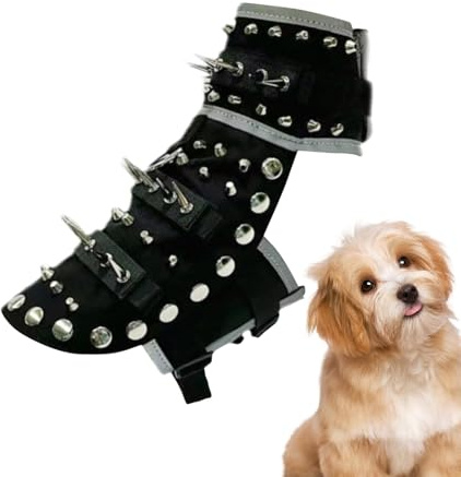 Gilet de chien avec pointes - harnais imperméable pour animaux de compagnie avec pointes | Manteau de chien anti-coyote réfléchissant réglable, veste de protection pour la marche et le camping