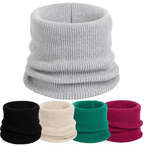 molti Kinder Schlauchschal aus 100% Merinowolle – warmer & atmungsaktiver Loop Schal für Jungen & Mädchen, OEKO-TEX zertifiziert, Winter & Herbst, Größe 52–54, in 5 Farben (grau)