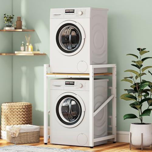Drum Washing Machine Storage Rack,Height Adjustable Dryer Stand 400KG Load,Heavy Duty Washer Dryer Stand Stacking Kits for Tumble Dryer,Dishwasher,Laundry (C)