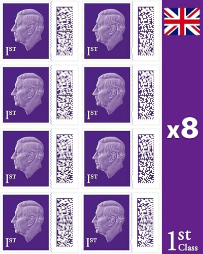 1st Class Stamps (8 Pack) – Barcoded Self-Adhesive UK Letter Postage – Official 1st Class Postage Stamps (Total 8) | UK BEST SELLERS