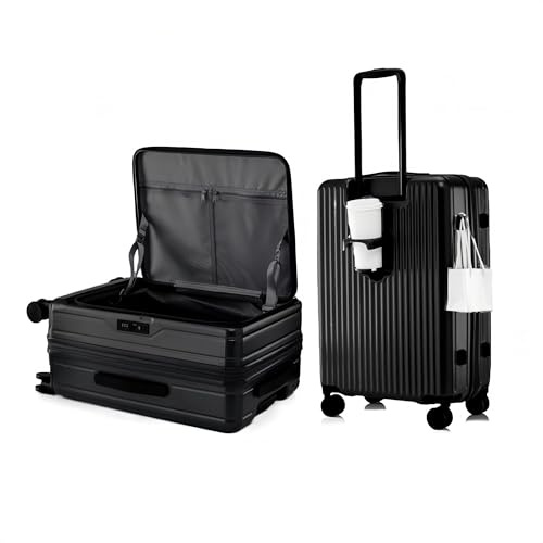 Aoliwei Valise de voyage multifonctionnelle à ouverture avant en polycarbonate avec serrure en pouces TSA, porte-gobelet et crochet de sac, valise à main de 50,8 cm pour voyages d'affaires et vacances