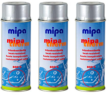 Mipa Mipatherm silver termosmugg ugnslack värmebeständig upp till 800 °C 400 ml 3er Set