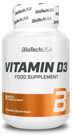 BioTechUSA Vitamin D3 in compresse | 2000 UI | per ossa forti, immunità e funzione muscolare | Integratore facile da assumere | 120 compresse