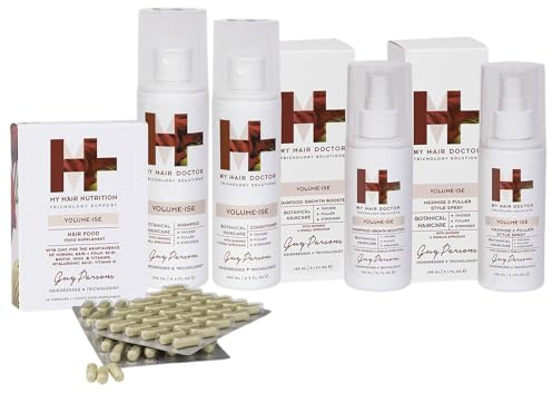 MHD Volume-ISE Collection Sulfate Free Shampoo (250ml) Conditioner (200ml) Hair Growth Spray (150ml) Growth Booster Spray (150ml) & Hair Growth Vitamins (60 Capsules) Hair Care Products Set