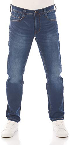 MUSTANG Herrjeans Real X Oregon Tapered K stretchbyxor jeans män denim 87 % bomull blå svart grå, Denim blå (682), 36W x 36L