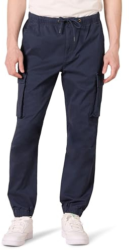 Amazon Essentials Pantaloni Jogger Cargo con Coulisse in Vita dalla vestibilità Standard Uomo, Blu Marino, XL