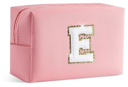 SEFORICO Small Makeup Bags for Women - Waterproof Leather Cosmetic Bag A-Z Personalized Bag Portable Travel Women's Purse Girls Gifts
