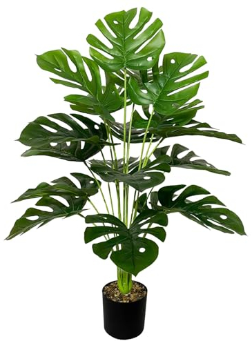 AIVORIUY Piante Finte da Interno con Vaso, Alberi Artificiali Piante Artificiale Grandi Decorazioni Esterno Salotto Balcone Camera da Letto Aesthetic Room Decor Giardino (75cm Palma Monstera Grande)