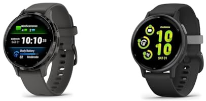 Garmin Montre connectée de Fitness GPS Venu 3S avec téléphonie Bluetooth et Assistance vocale & Vivoactive 5 - Montre connectée GPS avec écran Tactile AMOLED 1,2, Fonctions Fitness, santé et Musique