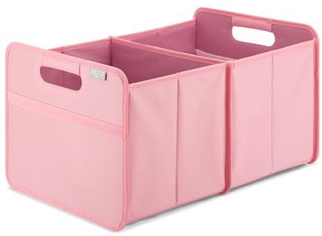 SEITZ BAG faltbare Aufbewahrungsbox Stoff 46L, Transportbox belastbar bis 30kg, Klappbox stabil zum Aufbewahren, Transportieren und Organisieren, Kofferraumtasche, pflegeleicht (Pink)