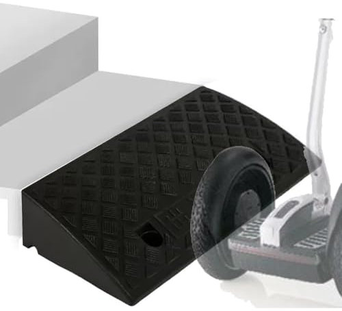 IMUNKT Türschwellenrampe, Bordsteinrampe, Hoch 3-19cm Rollstuhlrampe Gummi, Ragbare Schwellenrampe Auffahrhilfe, Leichte Auto-Rampen, Für Garagen, Eingänge(Black,50x37x15cm/20x14.5x6in)