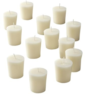 Serene Spaces Living Vela votiva marfil de 15 horas, sin perfume, velas de té de larga duración para bodas, fiestas, eventos, restaurantes y bares, juego de 24
