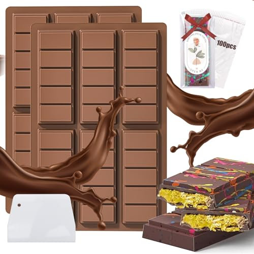Schokoladenform aus Silikon - 6-lagige Schokoladenform mit Schaber und Beutel, BPA-frei, ideal für Pralinen und süße Versuchungen